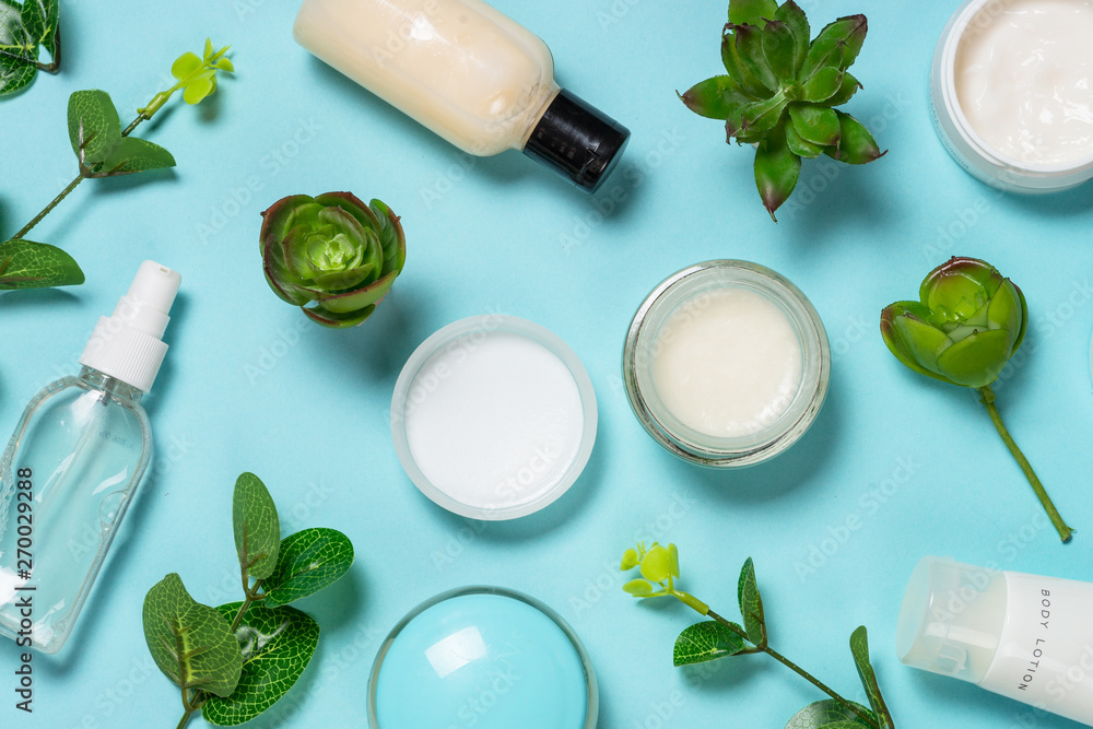 Facial cosmetics, Skin care product flat lay. Facial cosmetics, Skin care product flat lay.