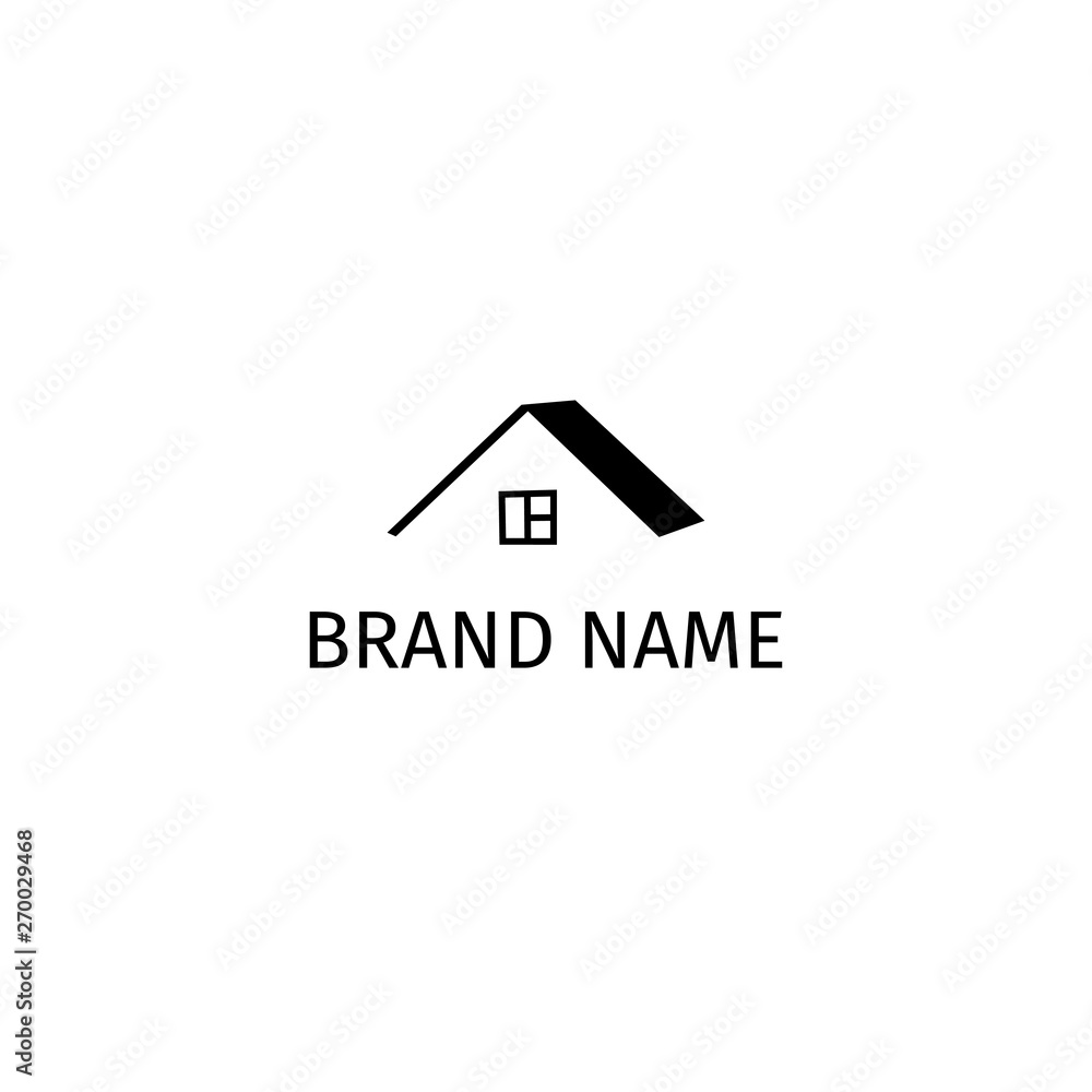 House roof minimalistic logo design vector