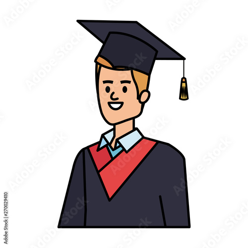 young man student graduated with hat