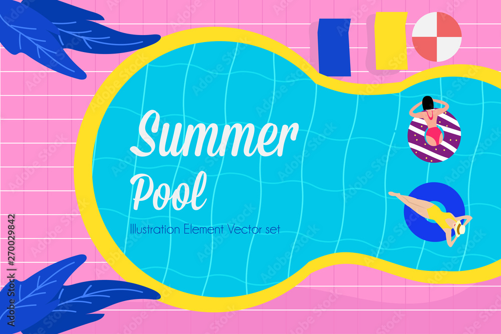 Obraz premium illustration pool party
