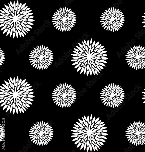 Dandelion graphic pattern vector black and whtie