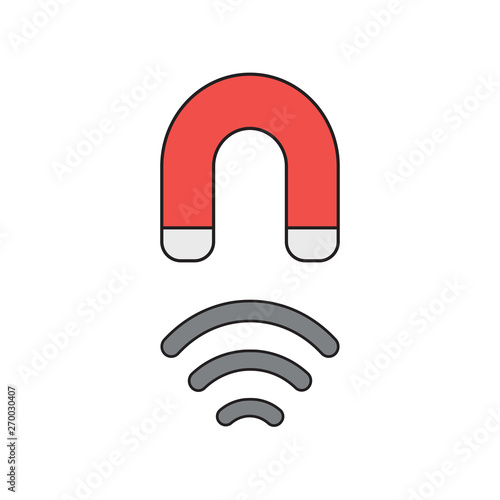 Vector icon concept of attracting magnet.