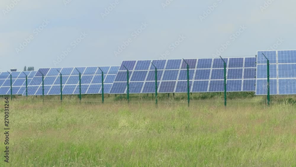 Photovoltaic power station, cell panels generating green energy against