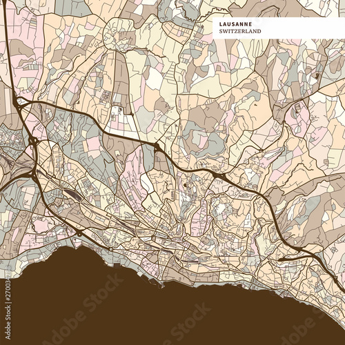 Map of Lausanne Switzerland