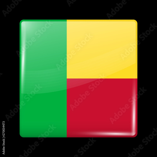 Free Download Flag of Benin. Glossy Icon Square Shape. Vector - GFXLoad