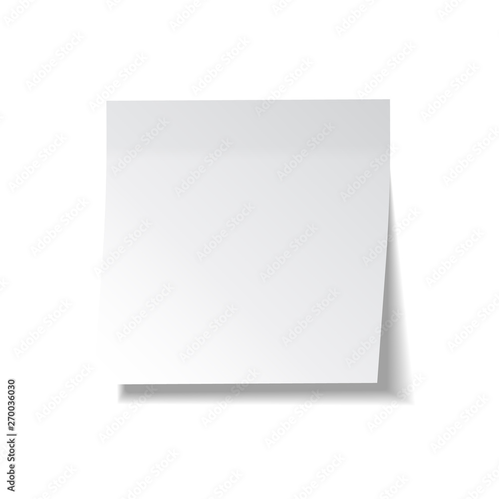 Realistic sticky note. White paper. Message on notepaper. Reminder. Eps10 vector. Realistic sticky note. White paper. Message on notepaper. Reminder. Eps10 vector.