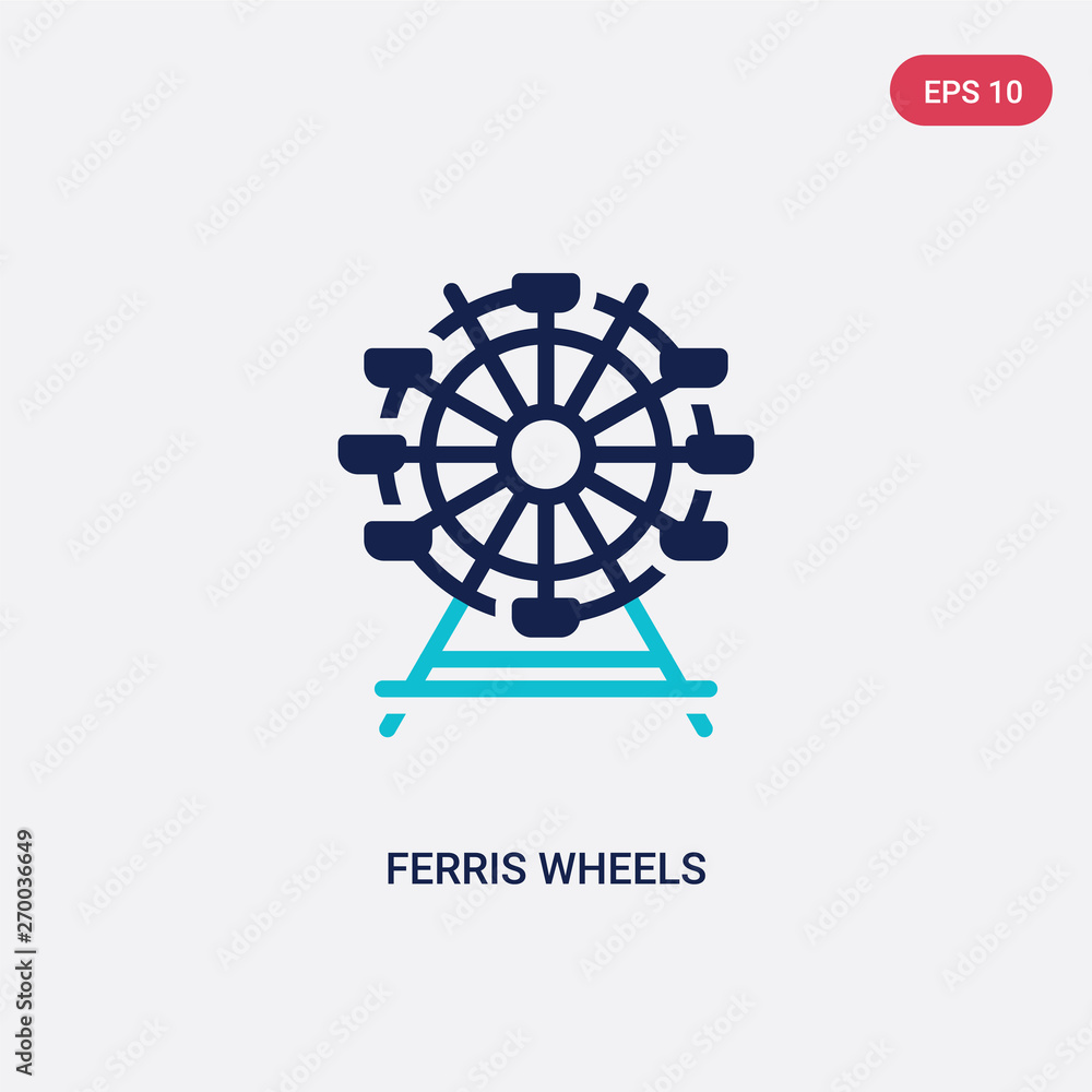 two color ferris wheels vector icon from business concept. isolated blue ferris wheels vector sign symbol can be use for web, mobile and logo. eps 10