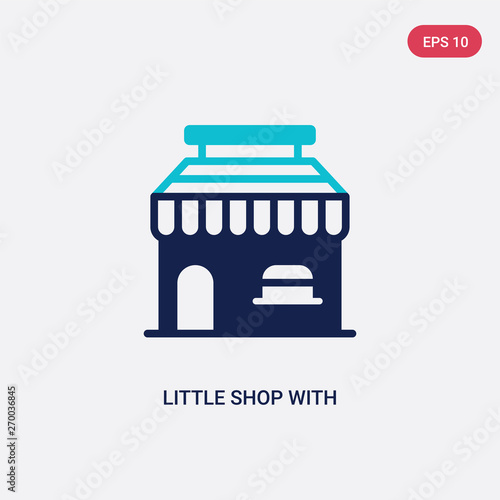 two color little shop with awning vector icon from business concept. isolated blue little shop with awning vector sign symbol can be use for web, mobile and logo. eps 10