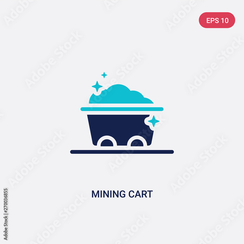 two color mining cart vector icon from business concept. isolated blue mining cart vector sign symbol can be use for web, mobile and logo. eps 10