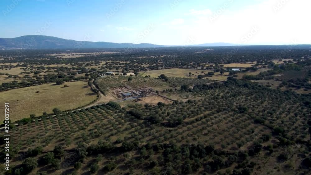 Aerial view in Roman ruins of Caparra. Extremadura,Spain. 4k Drone Video Aerial view in Roman ruins of Caparra. Extremadura,Spain. 4k Drone Video