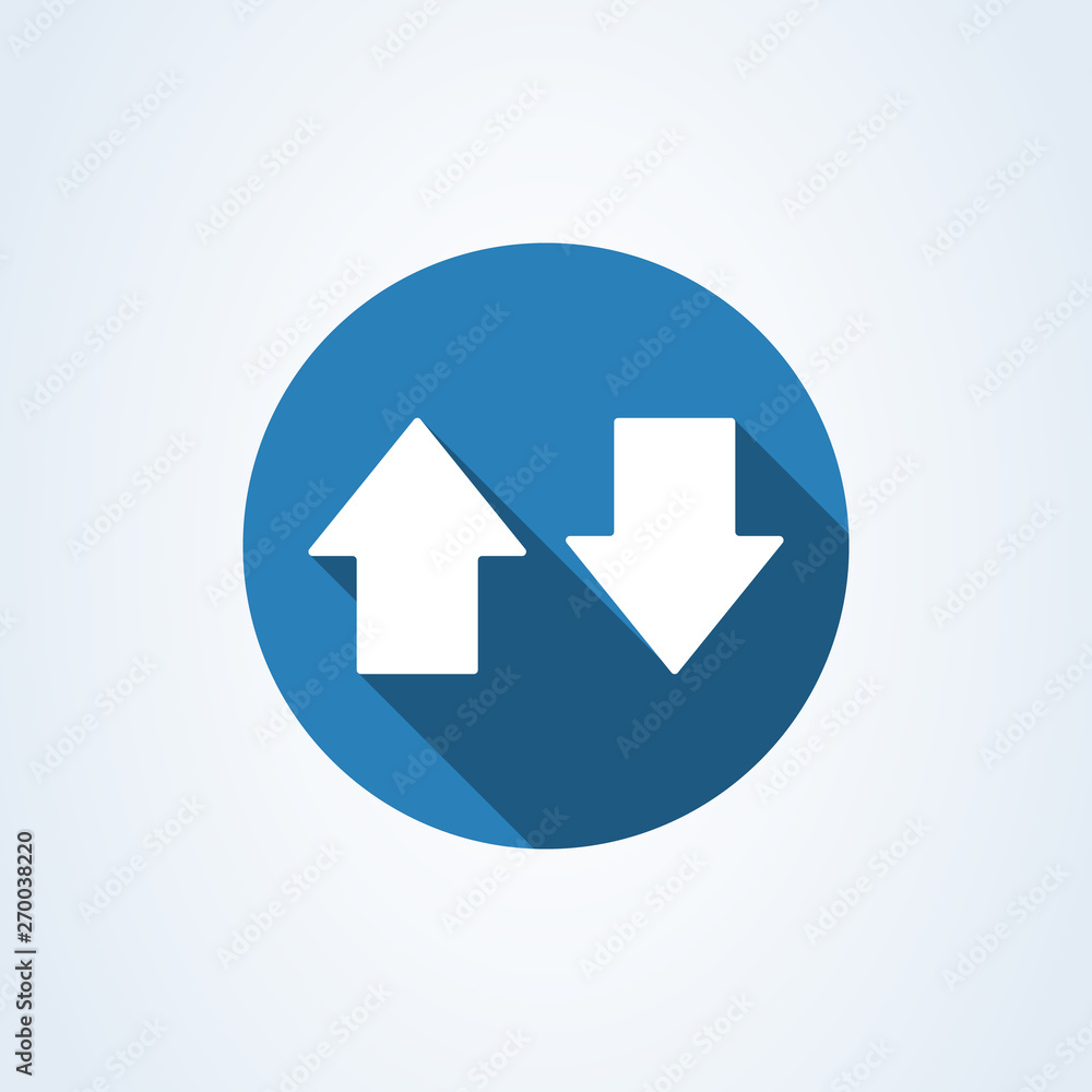 Up and down arrow flat style. Vector illustration icon isolated on white background. Up and down arrow flat style. Vector illustration icon isolated on white background.