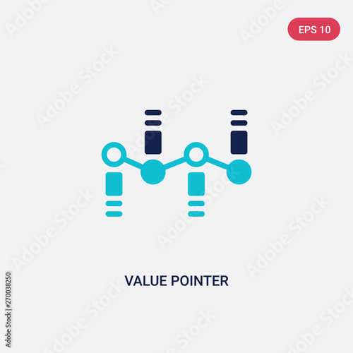 two color value pointer vector icon from business concept. isolated blue value pointer vector sign symbol can be use for web, mobile and logo. eps 10