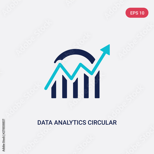 two color data analytics circular vector icon from business and analytics concept. isolated blue data analytics circular vector sign symbol can be use for web, mobile and logo. eps 10