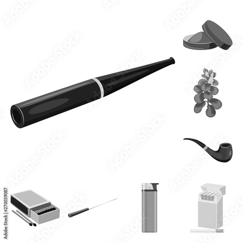 Isolated object of health and nicotine icon. Set of health and statistics stock vector illustration.
