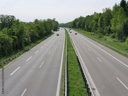 German Autobahn with still visible roadworks marks