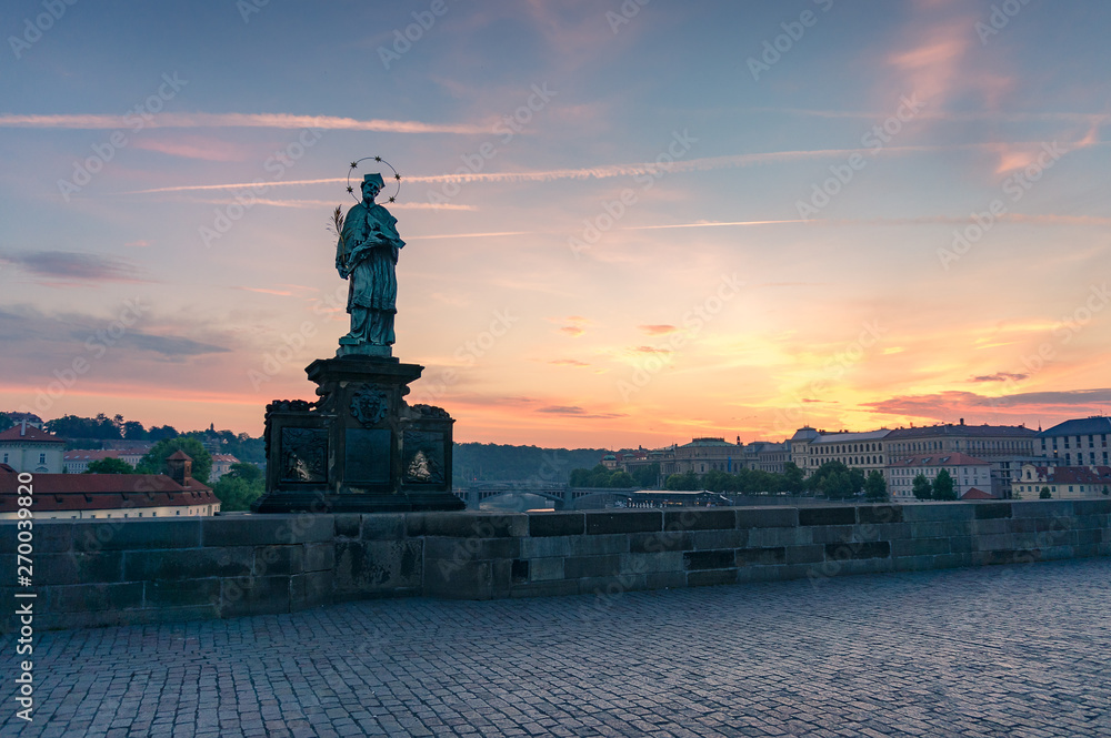 Statue of John of Nepomuk on Charles bridge in Prague Statue of John of Nepomuk on Charles bridge in Prague