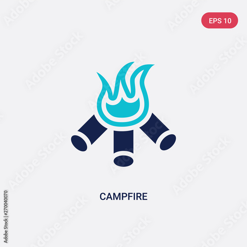 two color campfire vector icon from camping concept. isolated blue campfire vector sign symbol can be use for web, mobile and logo. eps 10