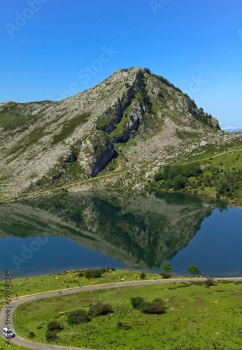 Covadonga Lake in Asturias, Spain