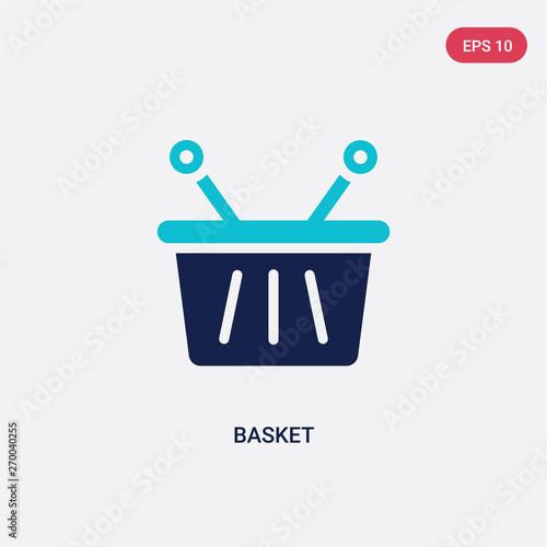 two color basket vector icon from camping concept. isolated blue basket vector sign symbol can be use for web, mobile and logo. eps 10