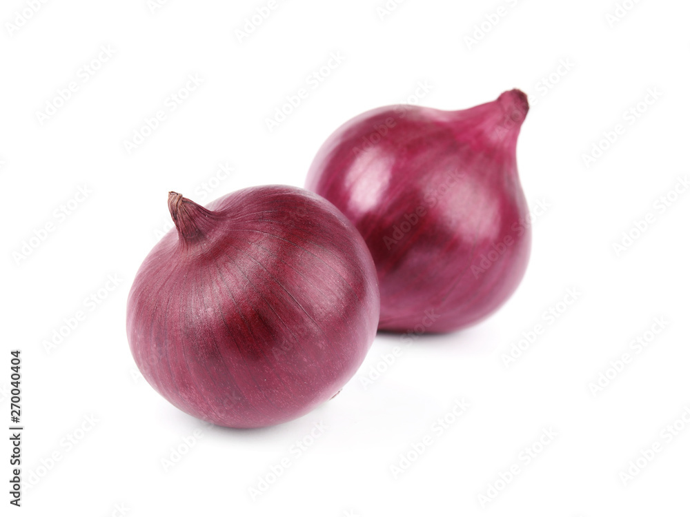 Fresh whole red onions on white background Fresh whole red onions on white background