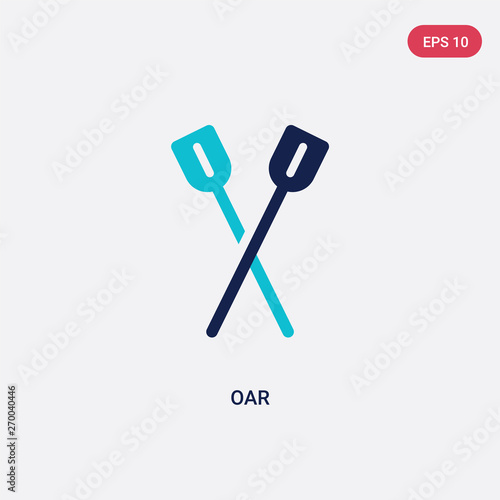 two color oar vector icon from camping concept. isolated blue oar vector sign symbol can be use for web, mobile and logo. eps 10