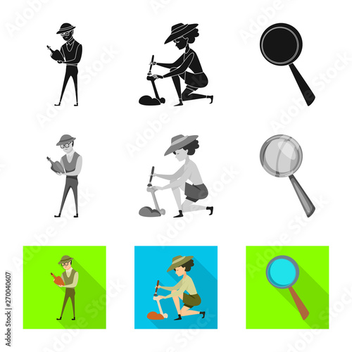 Vector illustration of story and items icon. Collection of story and attributes  vector icon for stock.