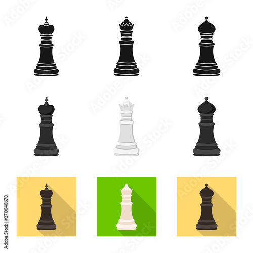 Vector illustration of checkmate and thin symbol. Set of checkmate and target vector icon for stock.