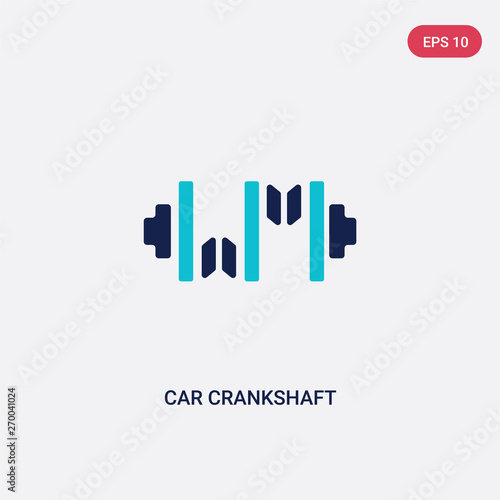 two color car crankshaft vector icon from car parts concept. isolated blue car crankshaft vector sign symbol can be use for web  mobile and logo. eps 10