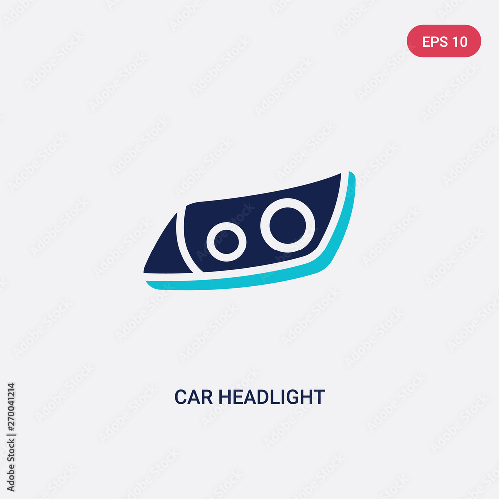Obraz premium two color car headlight vector icon from car parts concept. isolated blue car headlight vector sign symbol can be use for web, mobile and logo. eps 10