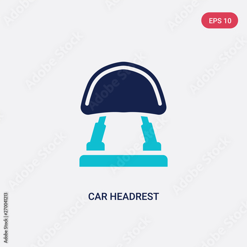 two color car headrest vector icon from car parts concept. isolated blue car headrest vector sign symbol can be use for web, mobile and logo. eps 10
