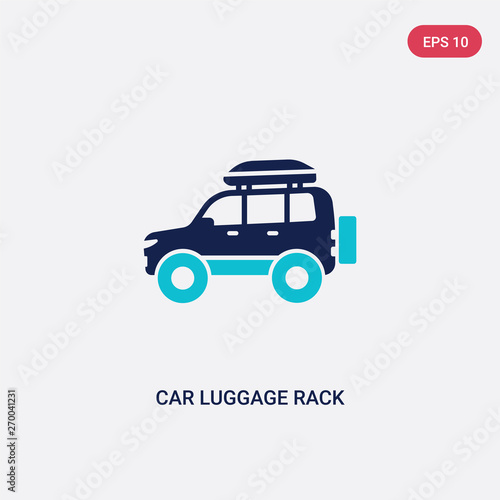 two color car luggage rack vector icon from car parts concept. isolated blue car luggage rack vector sign symbol can be use for web, mobile and logo. eps 10