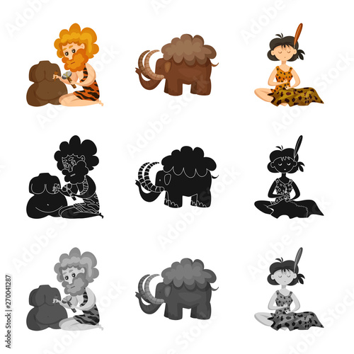 Vector design of evolution  and prehistory symbol. Set of evolution  and development  vector icon for stock.