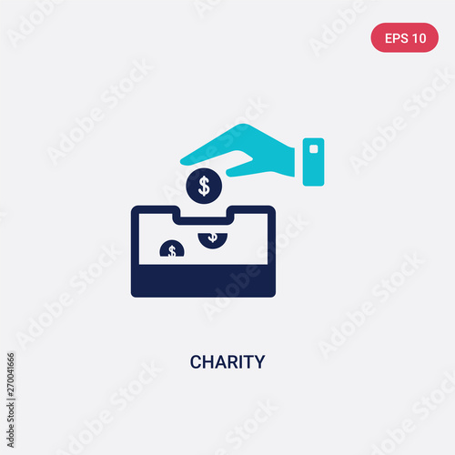 two color charity vector icon from  concept. isolated blue charity vector sign symbol can be use for web, mobile and logo. eps 10