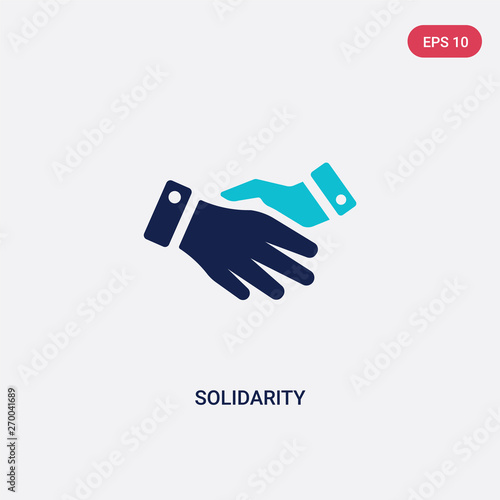 two color solidarity vector icon from charity concept. isolated blue solidarity vector sign symbol can be use for web, mobile and logo. eps 10