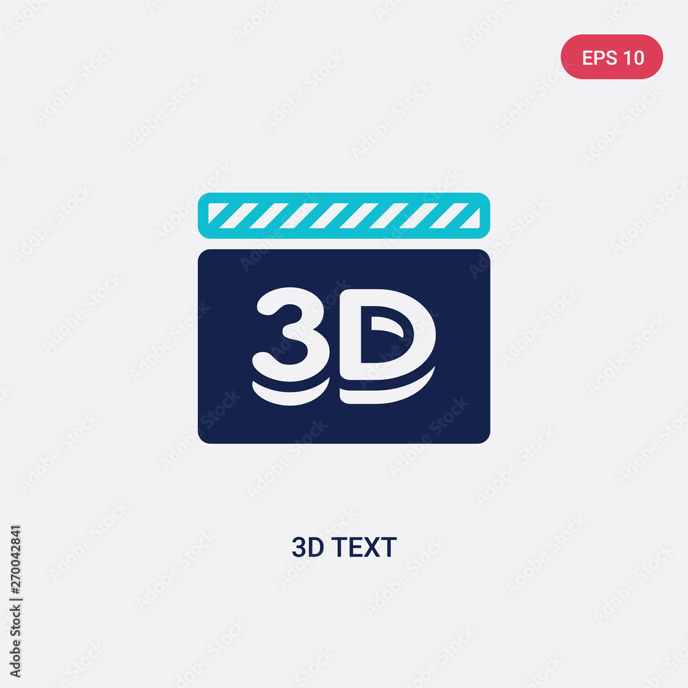 Obraz premium two color 3d text vector icon from cinema concept. isolated blue 3d text vector sign symbol can be use for web, mobile and logo. eps 10