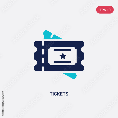 two color tickets vector icon from cinema concept. isolated blue tickets vector sign symbol can be use for web, mobile and logo. eps 10
