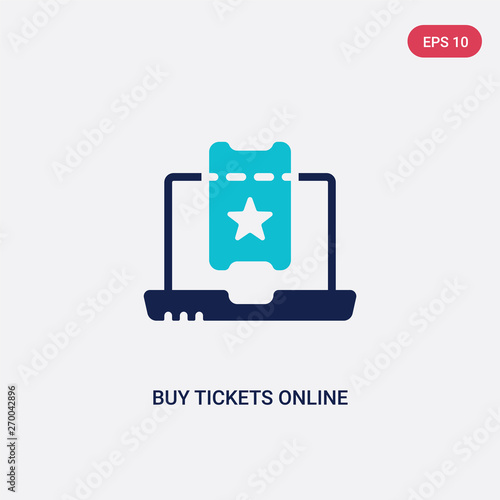 two color buy tickets online vector icon from cinema concept. isolated blue buy tickets online vector sign symbol can be use for web, mobile and logo. eps 10