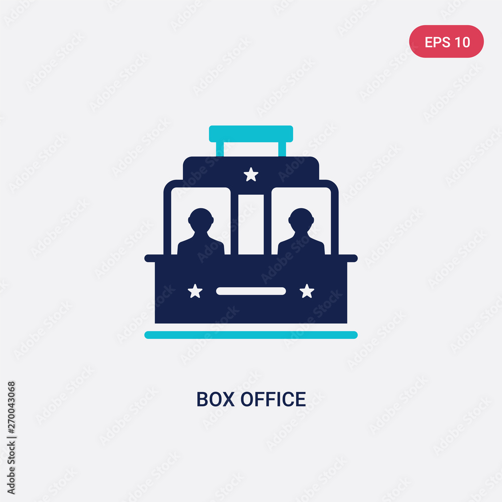 two color box office vector icon from cinema concept. isolated blue box office vector sign symbol can be use for web, mobile and logo. eps 10