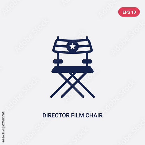 two color director film chair vector icon from cinema concept. isolated blue director film chair vector sign symbol can be use for web, mobile and logo. eps 10