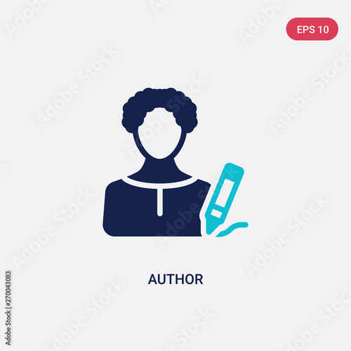 two color author vector icon from cinema concept. isolated blue author vector sign symbol can be use for web, mobile and logo. eps 10