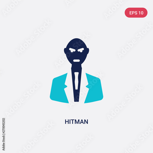 two color hitman vector icon from cinema concept. isolated blue hitman vector sign symbol can be use for web, mobile and logo. eps 10