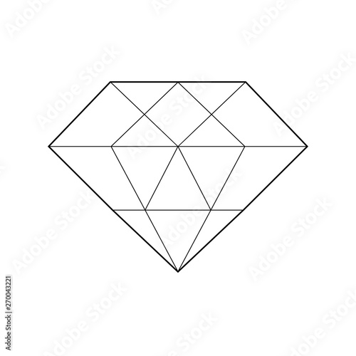 Icono plano lineal diamante en color negro