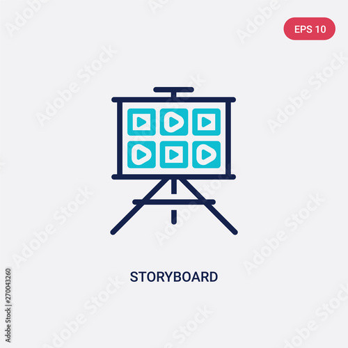 two color storyboard vector icon from cinema concept. isolated blue storyboard vector sign symbol can be use for web, mobile and logo. eps 10