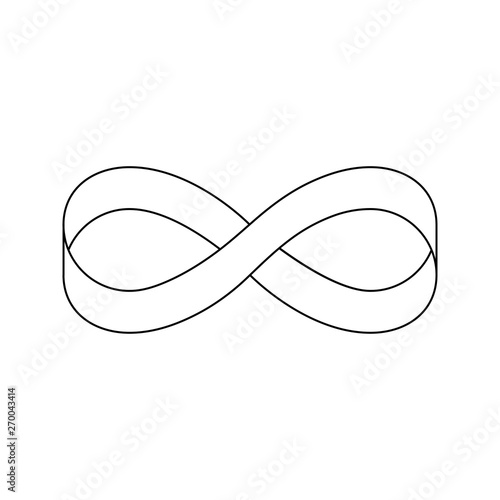 Icono plano lineal infinito con cinta en color negro