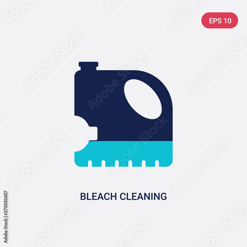 two color bleach cleaning vector icon from cleaning concept. isolated blue bleach cleaning vector sign symbol can be use for web, mobile and logo. eps 10