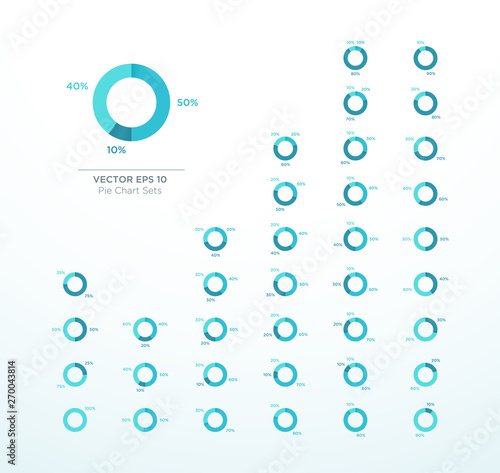 Pie Chart Vector Circle Diagram Infographic Color Ring