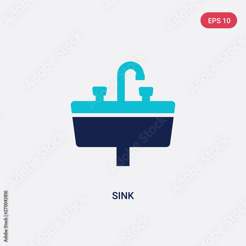 two color sink vector icon from cleaning concept. isolated blue sink vector sign symbol can be use for web, mobile and logo. eps 10