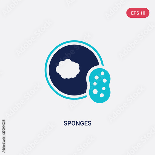 two color sponges vector icon from cleaning concept. isolated blue sponges vector sign symbol can be use for web, mobile and logo. eps 10