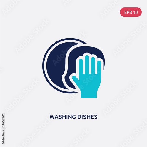 two color washing dishes vector icon from cleaning concept. isolated blue washing dishes vector sign symbol can be use for web, mobile and logo. eps 10 © zaurrahimov