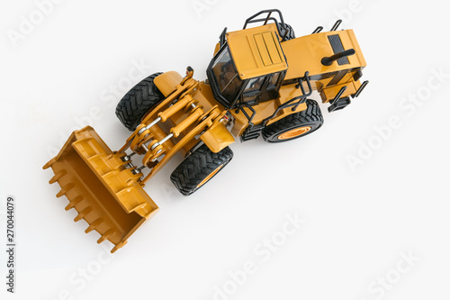 Wheel loader  isolated on  a white background Top view
